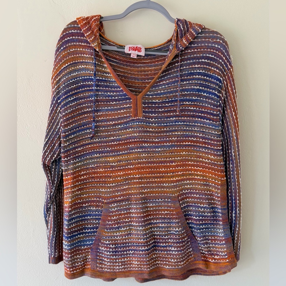 SOLID & STRIPED Orange and Purple Knit Top